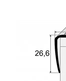 Schodové lišty a profily Schodový profil 41 x 27 mm (skrutkovací) Inox E07