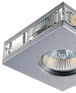 Bodové svetlá Stropné svietidlo hliníkové saténové štvorcové MR16 50W SA-06