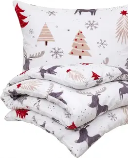 Obliečky 4Home Obliečky Cute reindeer mikroflanel, 140 x 220 cm, 70 x 90 cm