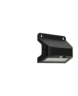 Svietidlá  LED solárne nástenné svietidlo so senzorom SOLTO LED/6W/3,7V 4000K IP54 2400 mAh čierne OE-STLR64-00