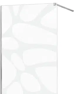 Sprchové dvere MEXEN/S - KIOTO Sprchová zástena WALK-IN 70x200 cm 8 mm, chróm, biely vzor 800-070-101-01-97
