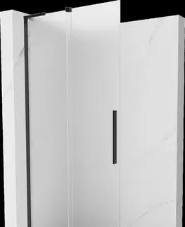 Sprchové dvere MEXEN/S - Velar L Sprchová zástena posuvná Walk-in 120 x 200, dekor 8 mm, čierna 871-120-003-33-70