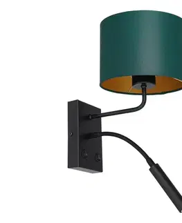 Svietidlá  Nástenná lampa ARDEN 1xE27/60W+1xG9/8W/230V zelená/zlatá 3544