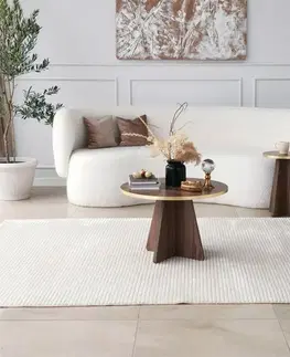 Konferenčné stolíky Konferenčný stolík Mushroom - Gold, Walnut v2