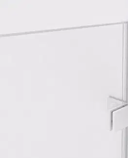 Sprchové dvere CERANO - Sprchová zástena Walk-in Orbis Top Round Ľ/P - 8 mm - guľatá vzpera - biela matná, transparentné sklo - 130x200 CER-682573