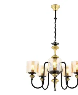 Svietidlá  Luster na reťazi BUSAN 5xE27/40W/230V zlatý 301AUR1127