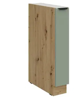 Kuchynské dolné skrinky KONDELA Arsany 15 D Cargo BB dolná kuchynská skrinka s výsuvným košom aquamarine / dub artisan