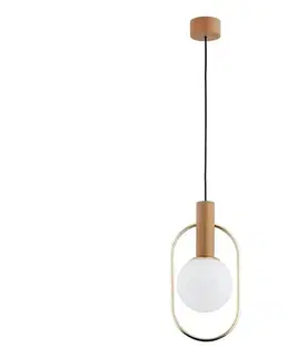 Svietidlá  Luster na lanku MODI 1xE14/10W/230V zlatá/béžová 61152