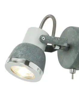 Nástenné svetlá Sivá kovová nastaviteľná nástenná lampa 50W GU10 Sabynio Globo