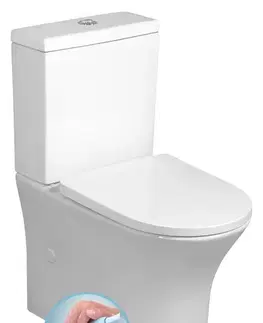 Záchody Bruckner - DARIO RIMLESS WC kombi misa s nádržkou, spodný/zadný odpad, biela 201.437.4