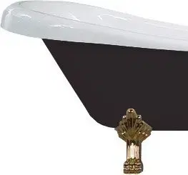 Vane MEXEN/S - Retro voľne stojaca vaňa 150x73 cm biela / čierna nohy zlato , zátka sifónu chrom 53251507375-50