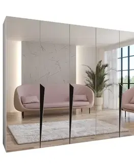 Šatníkové skrine Skriňa Piano 3-300 (2x150) biela/čierna