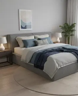 Postele Elvisia Manželská posteľ MAXON s výklopným roštom | sivá 160 x 200 cm