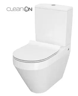 Záchody CERSANIT - WC KOMBI CREA CLEANON 011/020 OVAL, NÁDRŽKA 011 3/5, SEDADLO DUR SLIM WO LW ONE K114-023-S-SET
