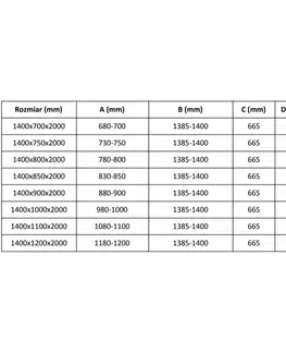 Sprchovacie kúty MEXEN/S - Velár sprchovací kút, posuvné dvere 140 x 70, dekor, zlato 871-140-070-31-50