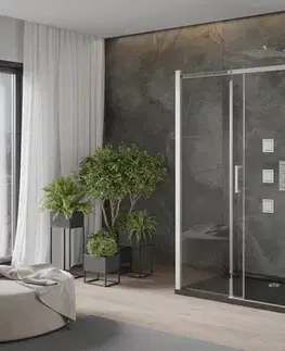 Vane MEXEN/S - OMEGA sprchovací kút 3-stenný 120x100, transparent, chróm + vanička vrátane sifónu 825-120-100-01-00-3s-4070