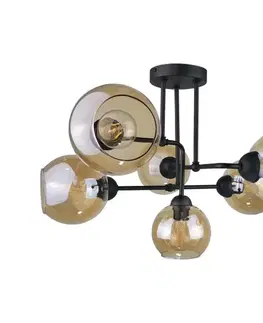 Svietidlá Keter Lighting Prisadený luster MONDE BLACK 6xE27/60W/230V 1986