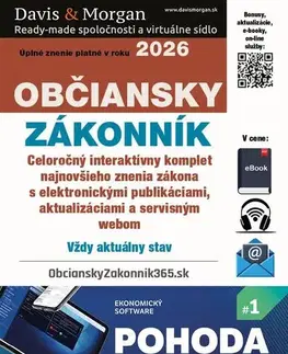 Dane, účtovníctvo Občiansky zákonník 2026