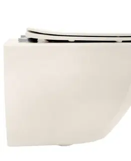 Záchody REA - Závesná WC misa Carlo Mini Rimless Ecru REA-C5500
