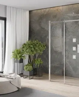 Sprchovacie kúty MEXEN/S - OMEGA sprchový kút 3-stenná 100x80, transparent, chróm 825-100-080-01-00-3S