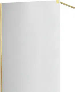 Sprchové dvere MEXEN/S - KIOTO Sprchová zástena WALK-IN 100x200 cm 8 mm, zlatá, zrkadlové sklo 800-100-101-50-50