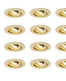Zapustené svietidlá Sada 12 vstavaných bodových svetiel mosadz GU10 35 mm - Edu