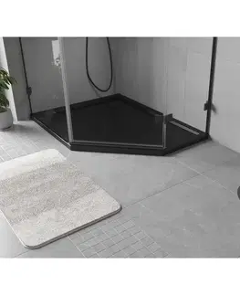 Vane MEXEN - Flow päťboká sprchová vanička slim ľavá 90 x 80, čierna mat 46P708090L