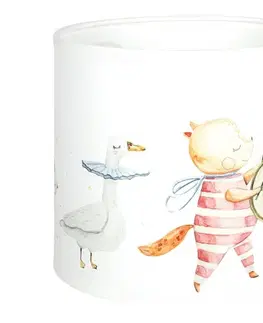 Lampy BRILAGI - Univerzálne tienidlo BOBO E27, priemer 15 cm, biela/zvieratká 757403
