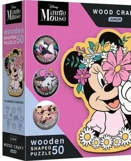 Do 99 dielikov Trefl Drevené puzzle Junior - Vo svete Minnie 50 Trefl