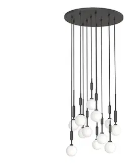 Svietidlá Open Design OR85402 - Závesný luster na lanku ERO 12xG9/8W/230V čierny OR85402