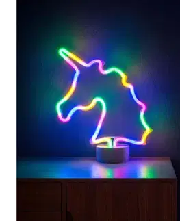 Svietidlá  LED neónová stolná dekorácia LED/2W/3xAA USB jednorožec 43996B