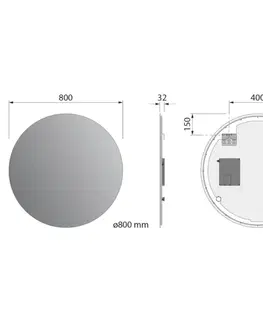Kúpeľňové zrkadlá SAPHO - VELUR guľaté zrkadlo s LED podsvietením priemer 80cm VR080