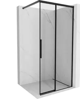 Sprchové dvere MEXEN/S - Rox Sprchová zástena WALK-IN pravá 70 x 200, čierna okraj 8 mm, čierna 8C2-070-003-70-70-P
