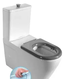 Sanitárna keramika SAPHO - MEDIC RIMLESS WC kombi misa s nádržkou, spodný/zadný odpad, biela MC102