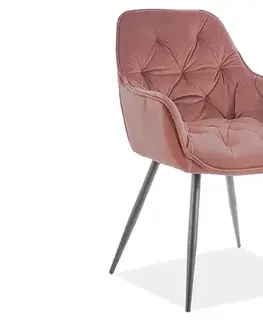 Stoličky Jedálenské kreslo CHERRY VELVET MATT Signal