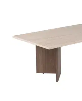 Konferenčné stolíky CABIN konferenčný stolík na nožičkách, traventine/orech Venezia