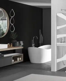 Sprchové dvere MEXEN/S - KIOTO Sprchová zástena WALK-IN s poličkou a držiakom uterákov 70 x 200, biely dekor 8 mm, chróm 800-070-121-01-97