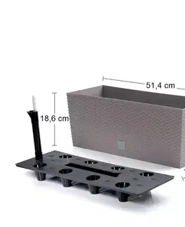 Kvetináče a truhlíky NABBI DRTC500 samozavlažovací plastový kvetináč 50 cm mocca