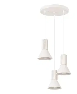 Svietidlá  SL.1871 - Závesný luster ESTRIA na lankách 3xE14/10W/230V, priemer 30 cm, krémový SL.1871