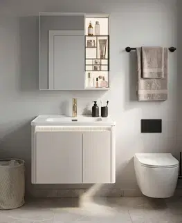 Kúpeľňový nábytok REA - Súprava kúpeľňového nábytku s umývadlom Sora DE07-60 Beige 60CM REA-M0607