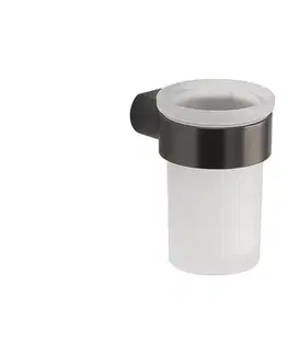 Svietidlá Gedy - Nástenný stojan na zubné kefky PIRENEI mliečne sklo/metalická sivá PI1081