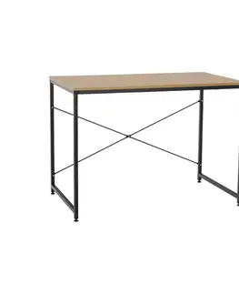 Písacie a pracovné stoly KONDELA Mellora 100 písací stôl dub / čierna
