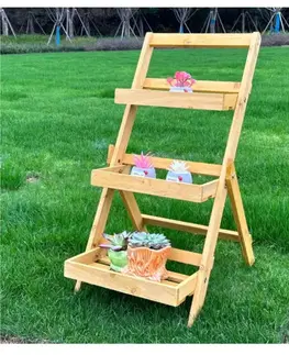 Záhrada Drevený kvetináč DS3973 39x41x73 cm žltý