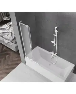 Sprchové dvere MEXEN/S - Velar L dvojkrídlová posuvná vaňová zástena 70 x 150, dekor, biela 896-070-003-31-20