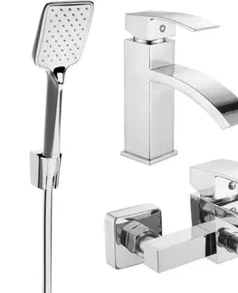 Kúpeľňové batérie MEXEN/S - Libra R62 Set umývadlovej a vaňovej batérie s príslušenstvom, chróm 745103R62-00