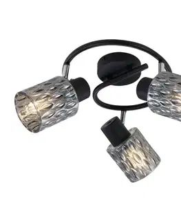 Stropná svetla Stropná lampa Bill Spiral čierna 3x40W E27 dymové tienidlo