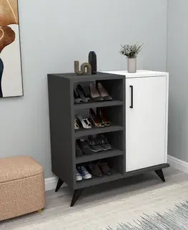 Botníky PAUL skrinka na topánky, biela / antracit