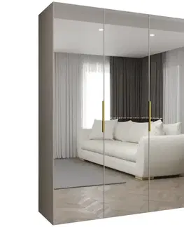 Šatníkové skrine Skriňa Marbella III 150 kašmír/zlatá