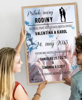 Obrazy s textom Obraz na stenu - Príbeh našej rodiny