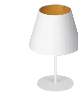Lampy  Stolná lampa ARDEN 1xE27/60W/230V pr. 20 cm biela/zlatá 3457